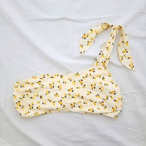 Abercrombie & Fitch one shoulder Lemons womens swim top